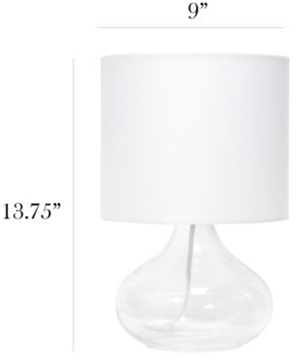 Glass Raindrop Table Lamp with Fabric Shade
