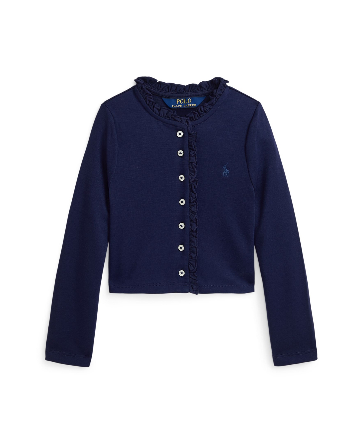 Polo Ralph Lauren Toddler And Little Girls Ruffled Ponte Cardigan