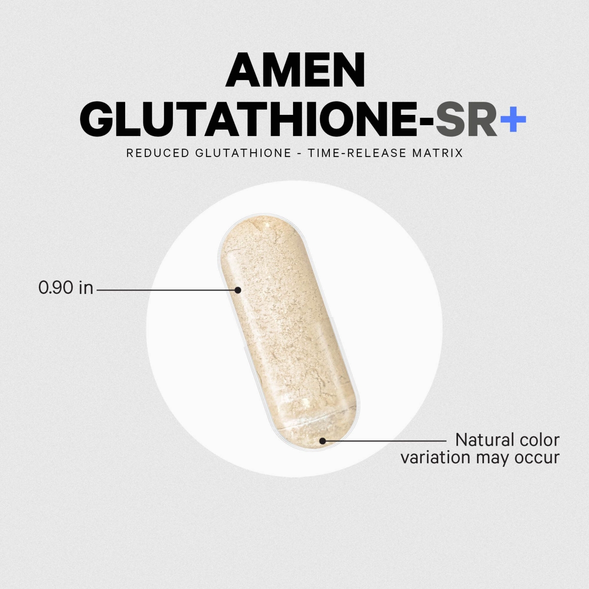 Amen Glutathione-sr+ Advanced Sustained-Release Supplement - 2-Month Supply - Reduced L-Glutathione - Galactomannans Fenugreek Seed - Time-Reduced Mat