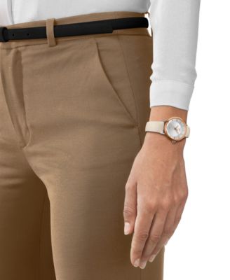 Women's Swiss Odaci-T Cream Leather Strap Watch 33mm