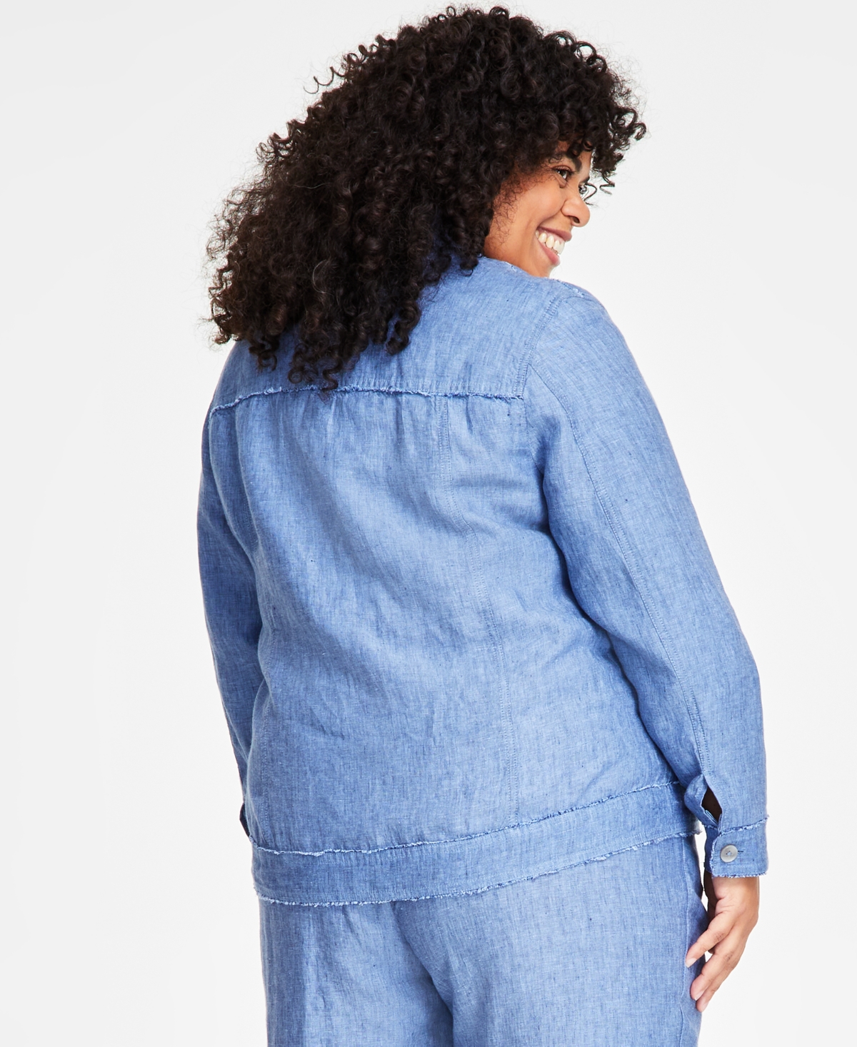 Charter Club Plus Size 100% Linen Jacket, Created for Macy's