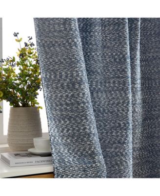 Easton Jacquard Slub Texture - Privacy Curtains with Back Tab Rod Pocket Lightweight Window Curtains Panels, Set of 2