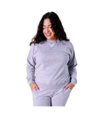 POPLINEN Plus Size Agnes Raglan Organic Cotton + Tencel Sweatshirt - Macy's