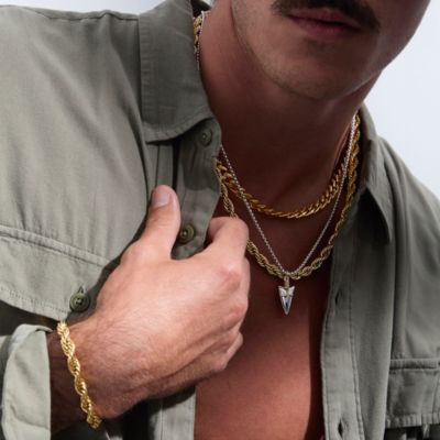 Brass Two Tone Plated 22" Arrowhead Pendant Necklace