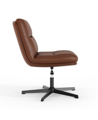 Biel Mid-Back Swivel Office Chair, Height-Adjustable Armless Design with Padded Upholstered Wide Seat and Strong Frame