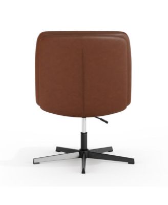 Biel Mid-Back Swivel Office Chair, Height-Adjustable Armless Design with Padded Upholstered Wide Seat and Strong Frame