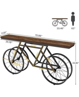 70.9-Inch Extra Long Console Table, Narrow Sofa Table, Modern Industrial Entryway Table Behind Couch Table, Rustic Brown