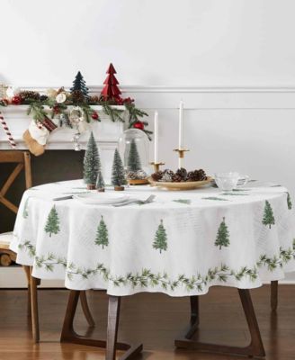 Trees Polyester Tablecloth, 70" Round&nbsp;