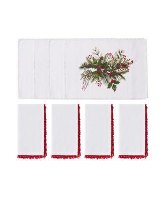 Pine Ivy Polyester 8 Piece Placemats/Napkins Set