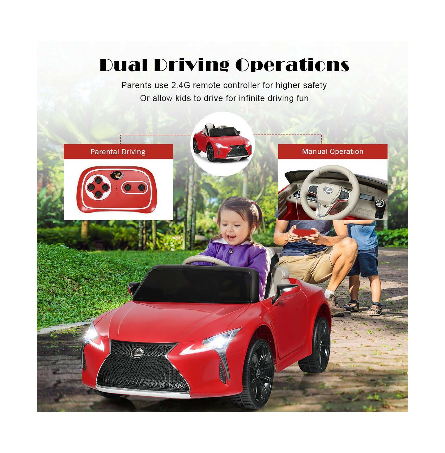 Детская игрушка SUGIFT Licensed Lexus LC500 12V Remote Control Ride-On Car, Ages 3-7, цвет: Красный — фото 2