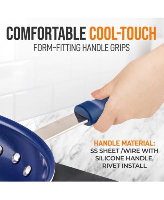 8'' Small Fry Pan with Lid - Non-stick Pan with Silicone Handle, Ceramic Coating Inside