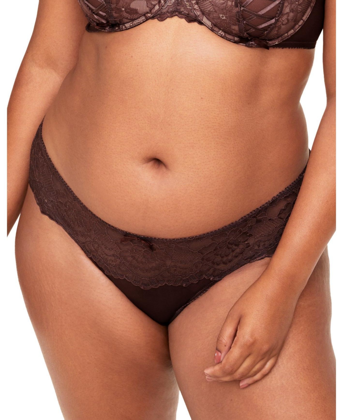 Plus Size Enny Bikini Panty - Dark brown