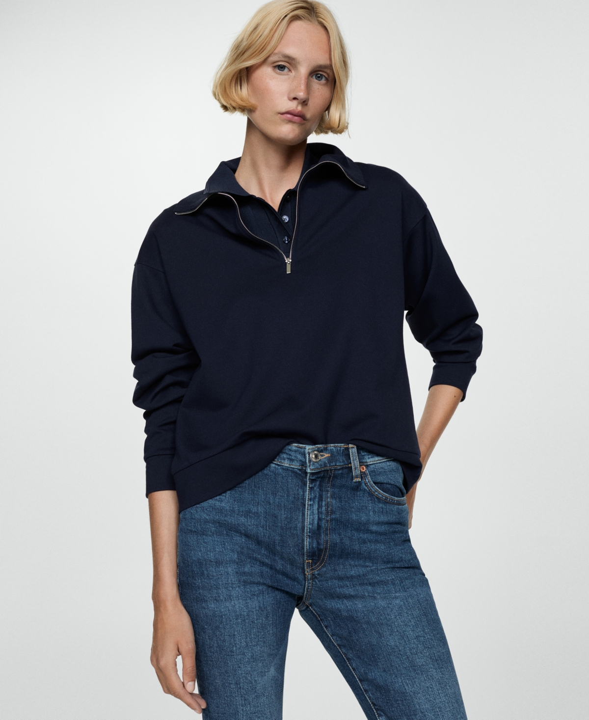 Mango Women's Claudia Slim Crop Waxed Jeans