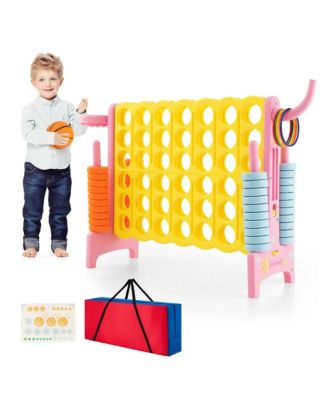 Jumbo 4-to-Score 4 in A Row Giant Game Set with Carry Bag Stickers for Kids Adults