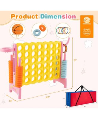 Jumbo 4-to-Score 4 in A Row Giant Game Set with Carry Bag Stickers for Kids Adults