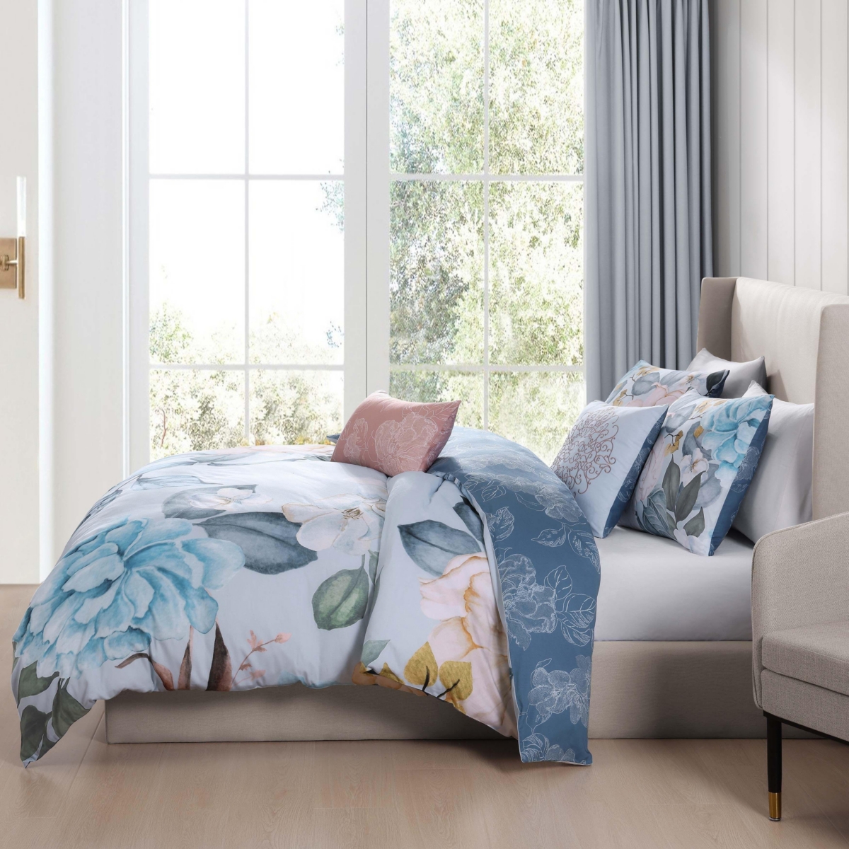 Bebejan Garden In The Sky Bedding 100% Cotton 5 Piece Reversible Size Comforter Set
