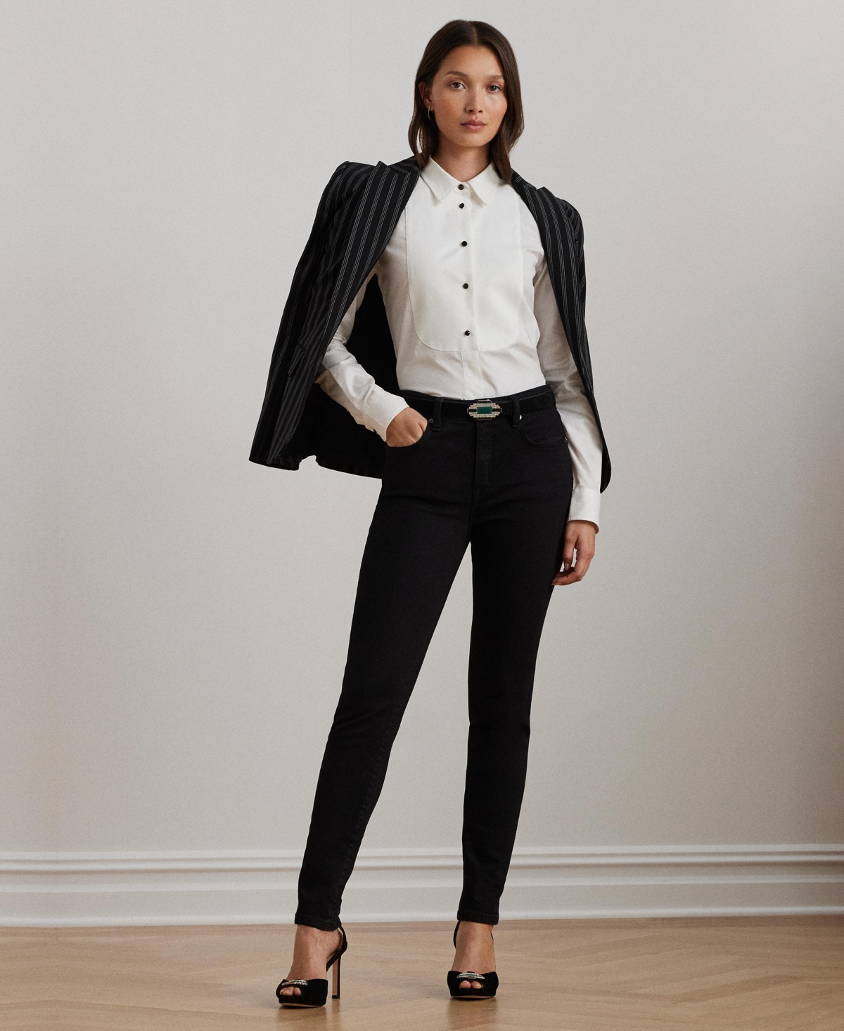 Lauren Ralph Lauren Women's Bib-Front Cotton Broadcloth Shirt