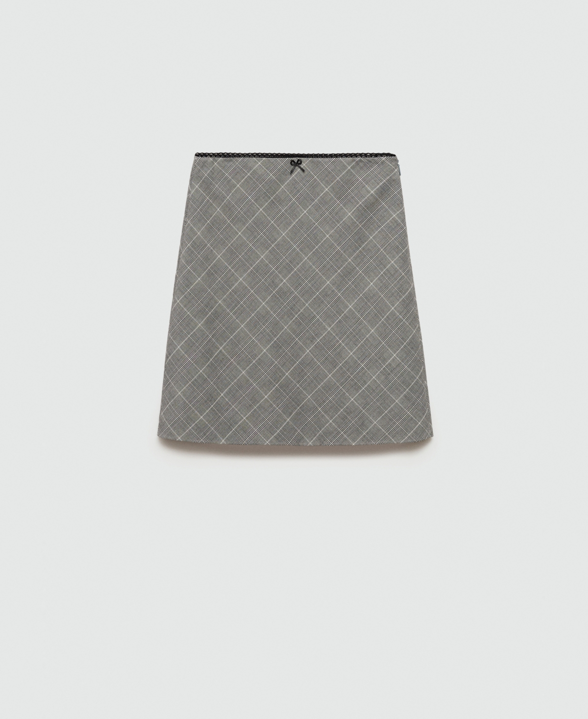 Mango Women's Decorative Bow Check Skirt