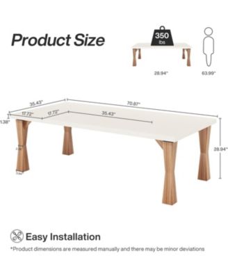 Modern Dining Table for 6-8 People, 70.87" Large Kitchen Table with Sturdy Legs, Rectangle Dinner Table Kitchen & Dining Room Furniture