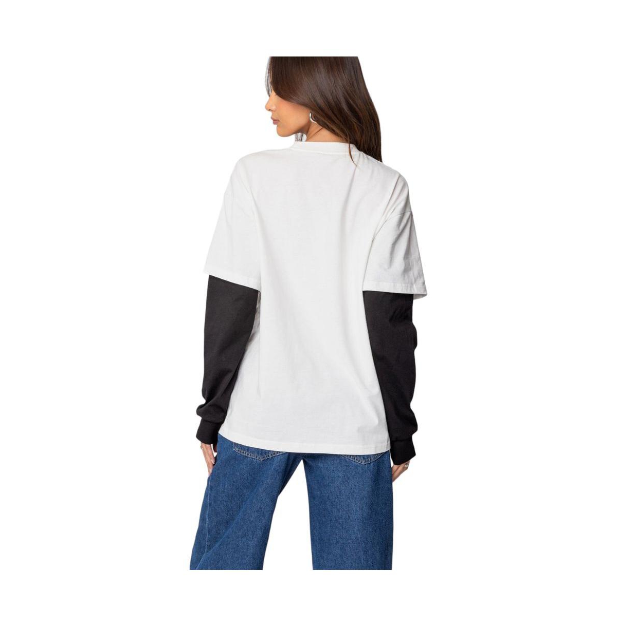 Edikted Women's Situationship Oversized Layered T Shirt