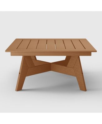 Modern Low Outdoor Patio Square HDPE 37" Coffee Table