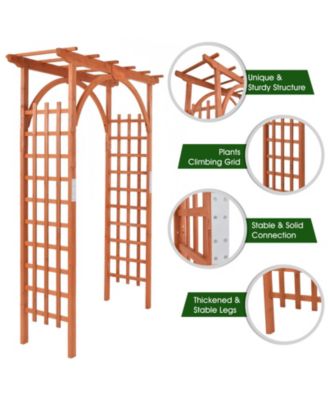 SKONYON Garden Archway Arch Lattice Trellis Pergola for Climbing Plants and Outdoor Wedding Bridal Decor