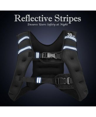 30LBS Workout Weighted Vest with Mesh Bag Adjustable Buckle-30 lbs