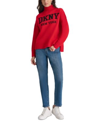DKNY Jeans - Petite Intarsia Logo Sweater