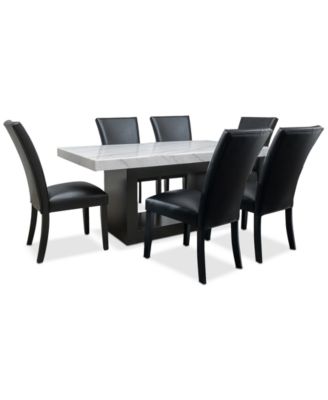 Kellet 7 Pc. Rectangular Marble Dining Set (Table & 6 Side Chairs)