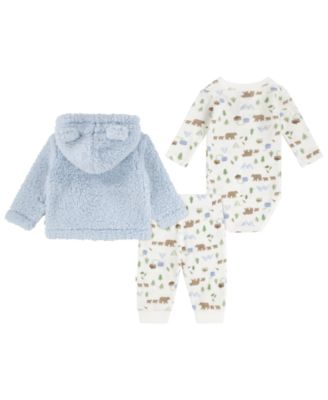 Baby Boys' Sherpa Jacket, Bodysuit and Pants 3-Piece Set