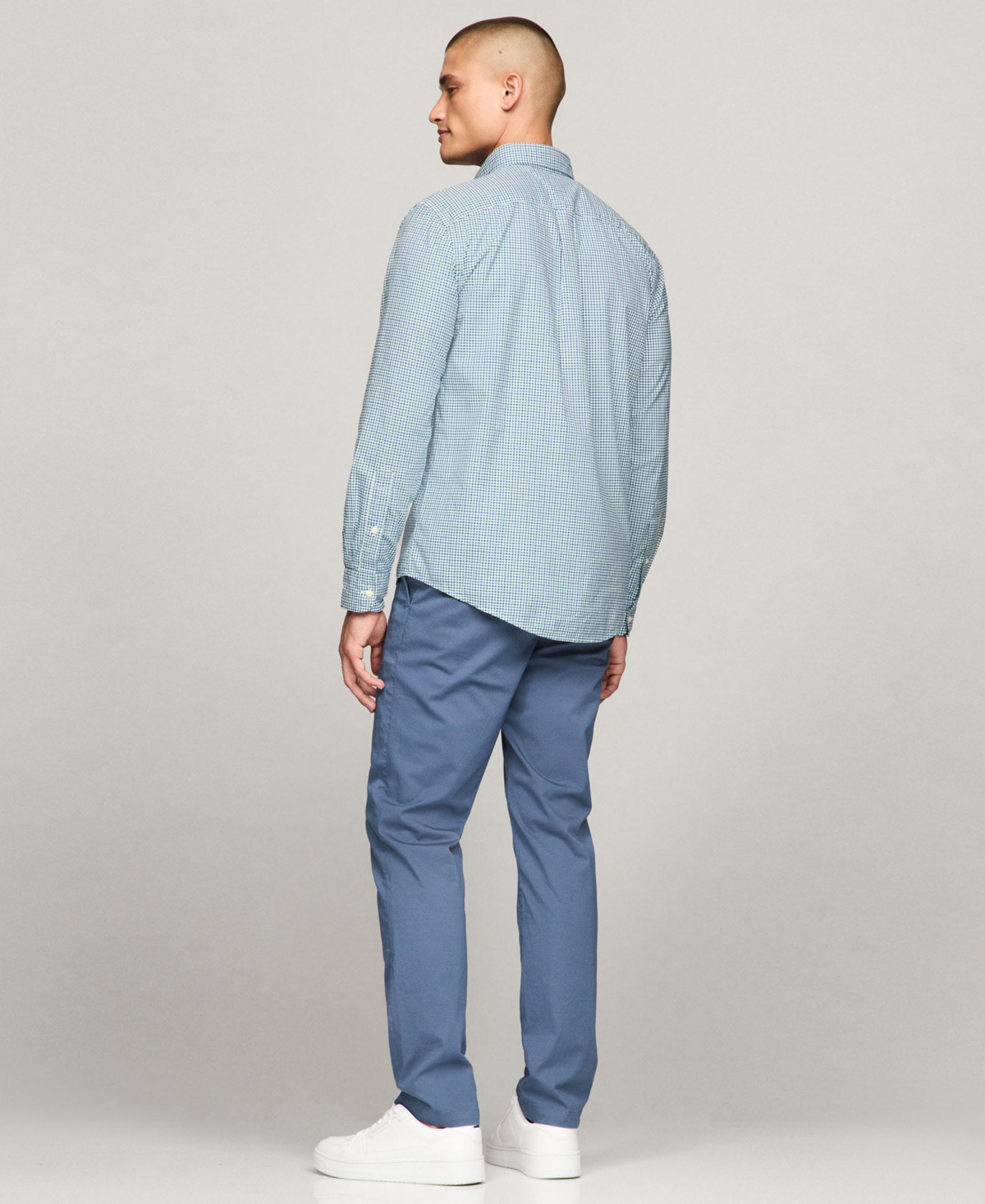 Tommy Hilfiger Men's Regular-Fit Flex Gingham Check Button-Down Poplin Shirt -/ Multi