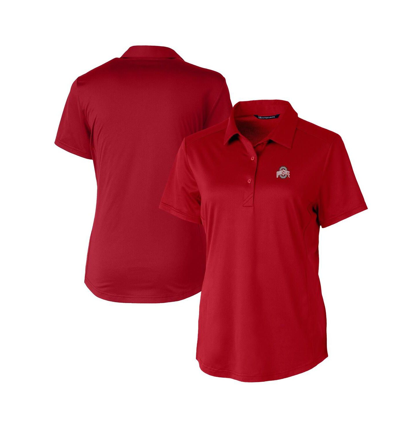 Женское поло Cutter & Buck Ohio State Buckeyes Prospect Textured Stretch Polo, цвет: Красный — фото 1