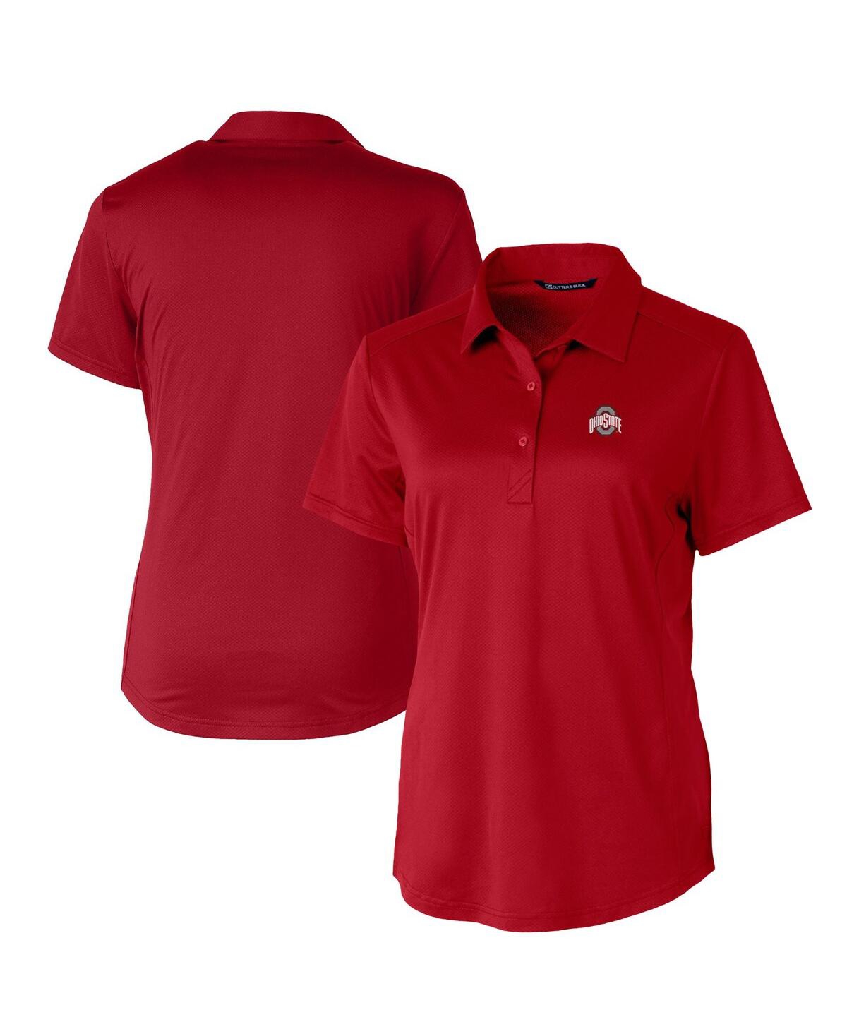 CUTTER & BUCK WOMEN'S OHIO STATE BUCKEYES PROSPECT TEXTURED STRETCH POLO 