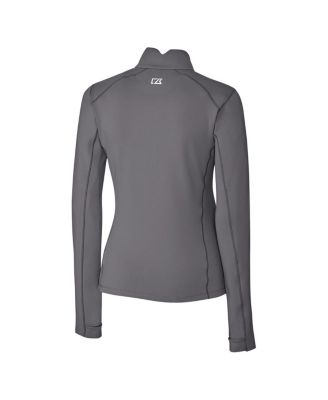 Women's Steel Detroit Lions Throwback Logo Traverse Stretch Quarter-Zip Pullover Top