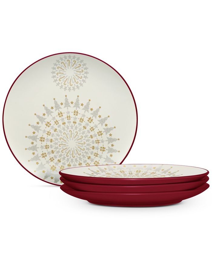 Noritake - Stoneware 4-Pc. Colorwave Raspberry Holiday Plates