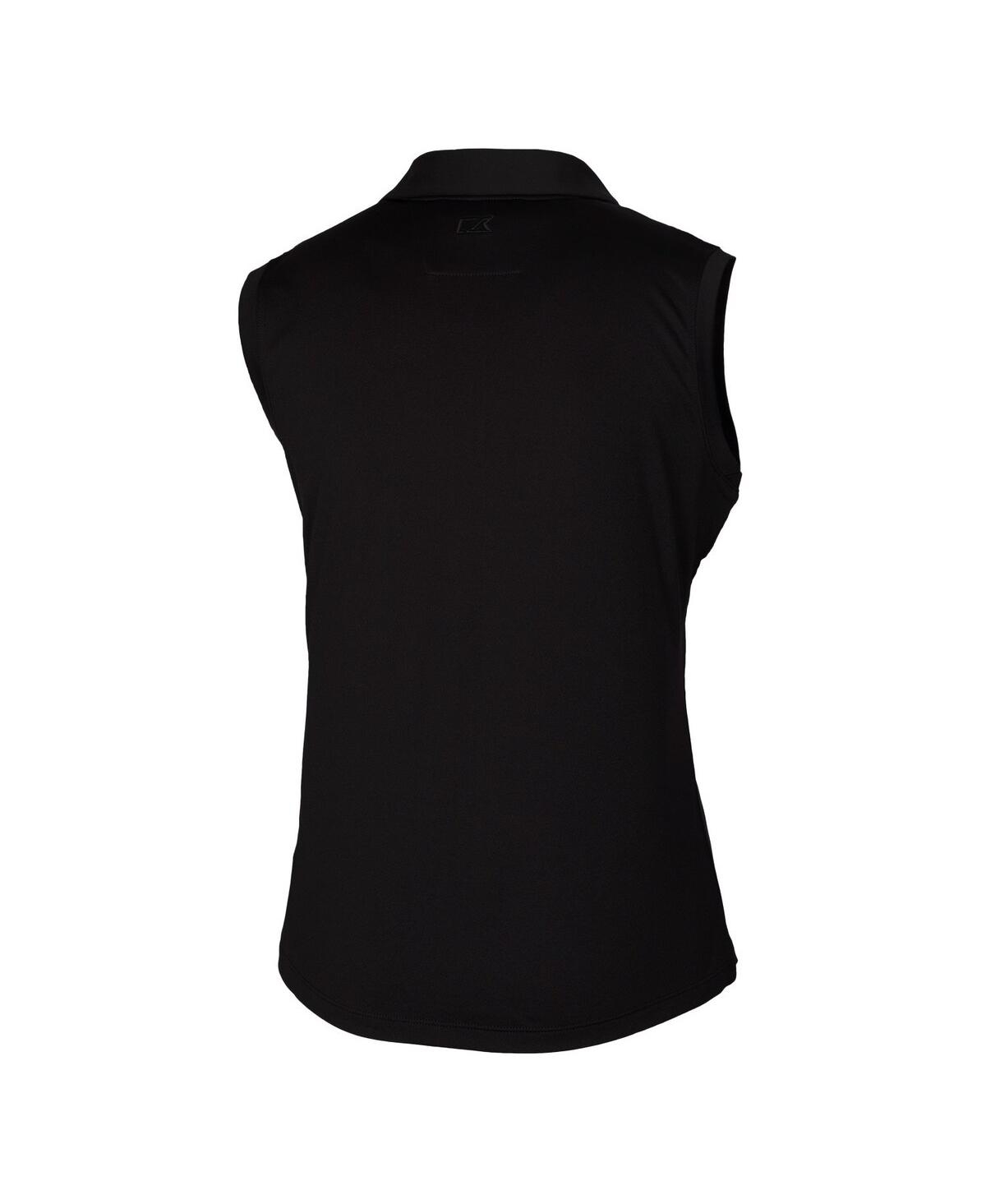 CUTTER & BUCK WOMEN'S BLACK OHIO STATE BUCKEYES FORGE STRETCH SLEEVELESS POLO 