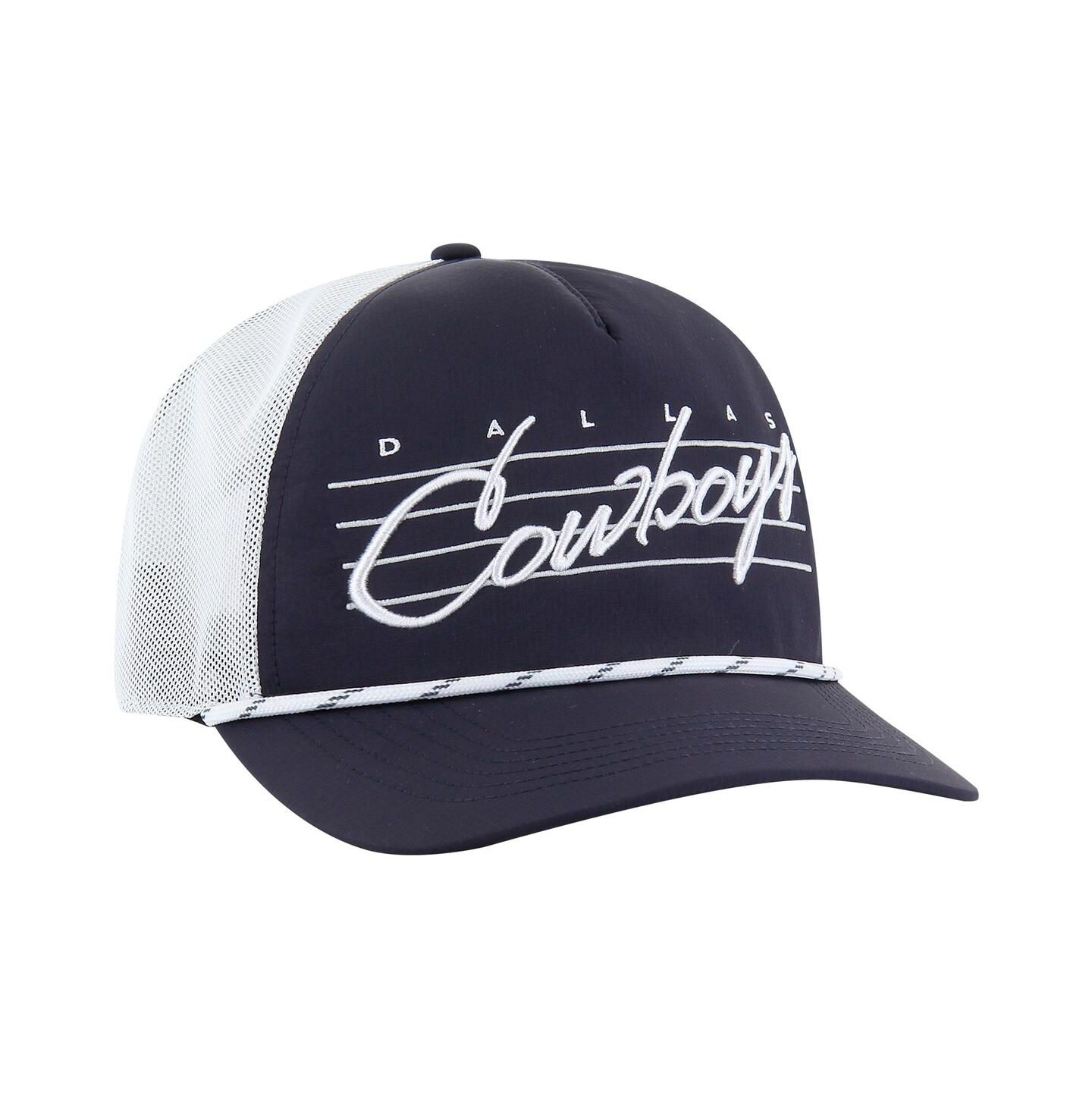 Мужская кепка '47 Brand Navy/White Dallas Cowboys Downburst Relaxed Hitch Trucker Adjustable Hat — фото 3