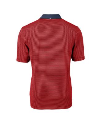 Men's Red Texas Rangers Americana Logo Virtue Eco Pique Stripe Polo