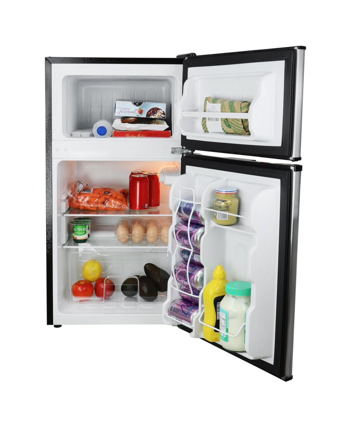 MegaChef 3.2 Cubic Feet 2 Door Refrigerator/Freezer in Stainless Steel