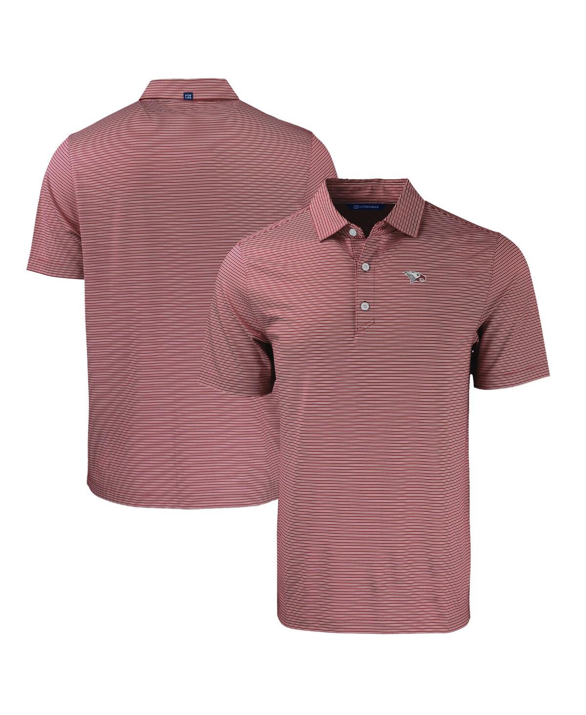 Cutter & Buck Men's Maroon North Carolina Central Eagles Forge Eco Double Stripe Stretch Polo In Maroon