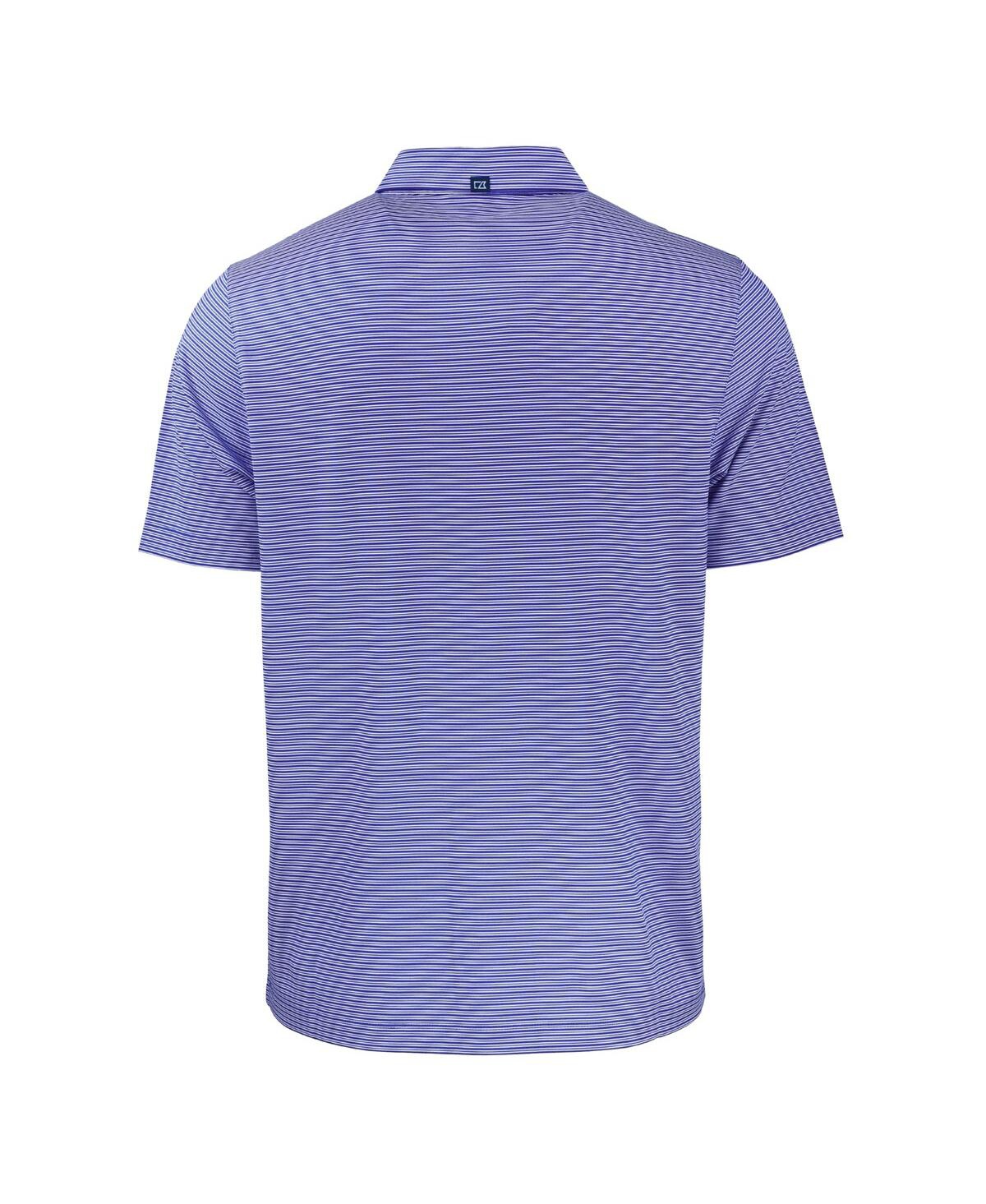 Cutter & Buck Men's Royal Louisiana Tech Bulldogs Forge Eco Double Stripe Stretch Polo In Blue