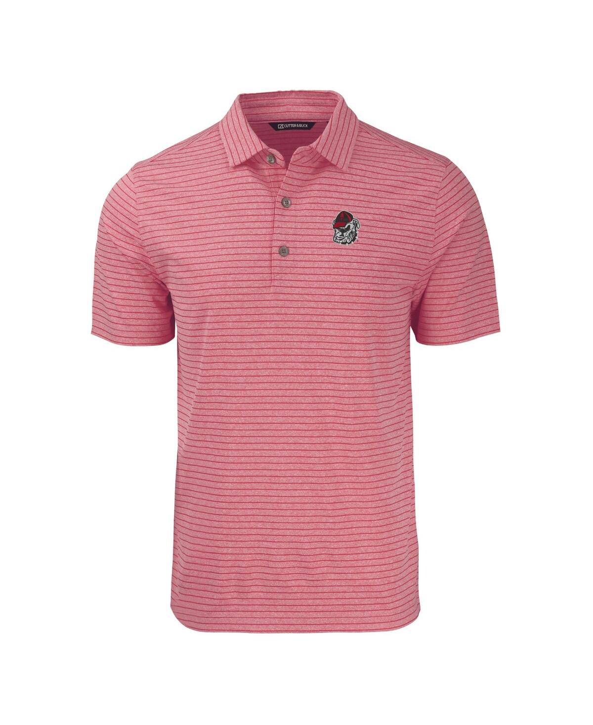 Cutter & Buck Men's Georgia Bulldogs Forge Eco Heathered Stripe Stretch Polo In Heather Red