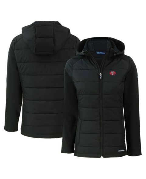 Женские худи Cutter & Buck Women's Black San Francisco 49ers Throwback Evoke Hybrid Eco Softshell Full-Zip Jacket