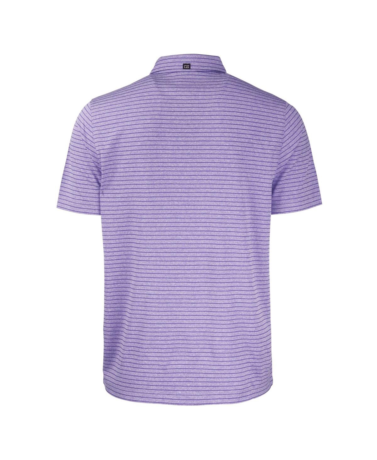Cutter & Buck Men's Heather Purple Tennessee Tech Golden Eagles Forge Eco Heathered Stripe Stretch Polo In Heather Purple