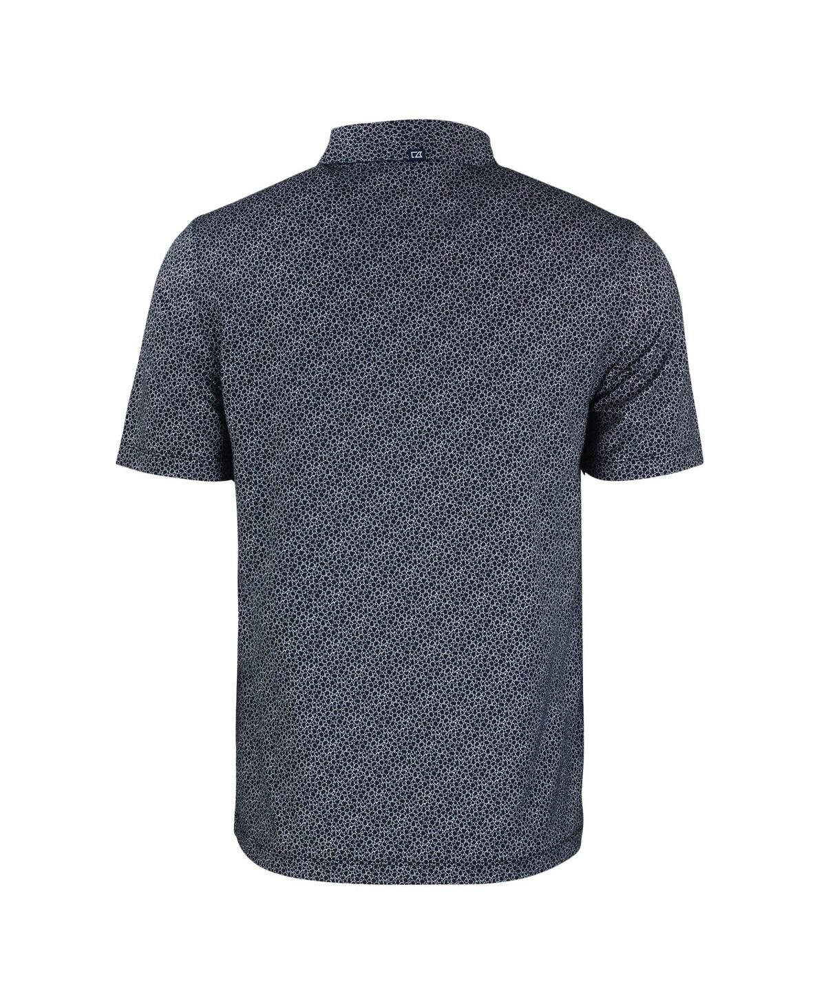 Cutter & Buck Men's Black Oklahoma State Cowboys Pike Eco Pebble Print Stretch Polo In Black,white