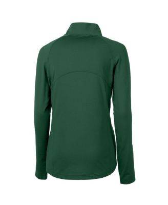 Women's Hunter Green New York Jets Primary Logo DryTec Adapt Eco Knit Stretch Raglan Half-Zip Top