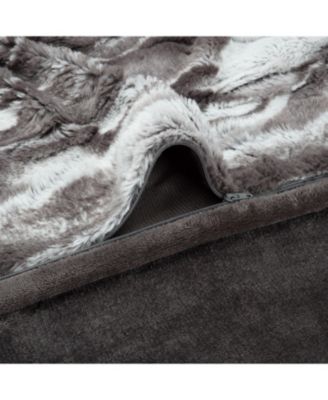 Premium Faux Fur Duvet Cover Set - Faux Fur & Minky Blanket Duvet Cover (104” x 90”) & 2 Pillow Shams (20” x 36”) - 3-Piece Set, Leopard, King