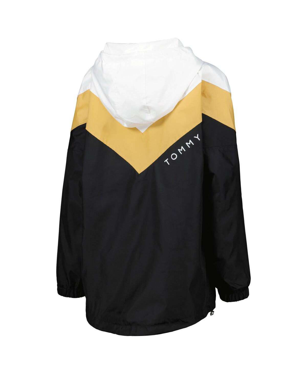 Tommy Hilfiger Women's White/gold New Orleans Saints Staci Half-zip Hoodie Windbreaker Jacket In White,gold