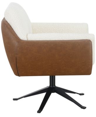 Ace 32" Wood Two-Toned Swivel Accent Chair