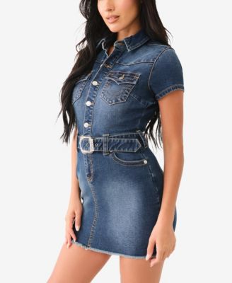 blue dress religion RELIGION Dusk Blue Printed Mini Dress